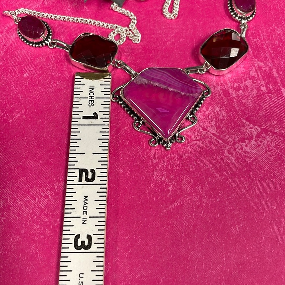 Garnet & Ruby & Agate Necklace - image 8